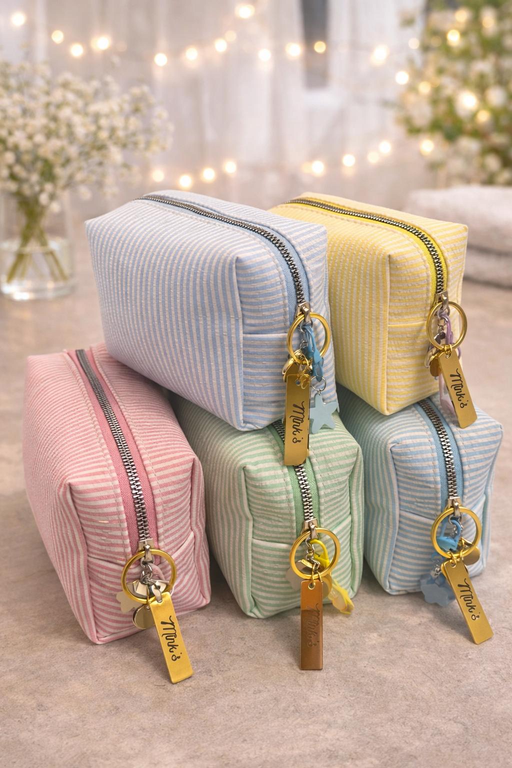 Mink’s - Pastel Stripe Cosmetic Pouch