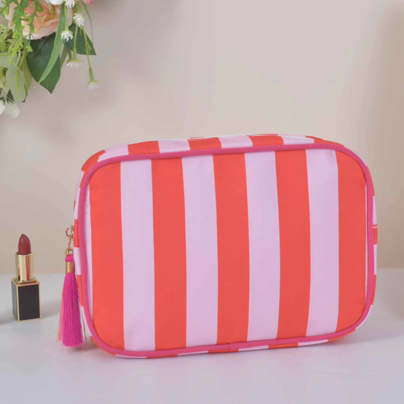 Mink’s Candy Stripe Cosmetic Case