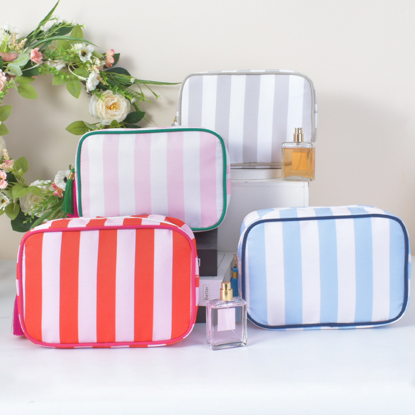 Mink’s Candy Stripe Cosmetic Case