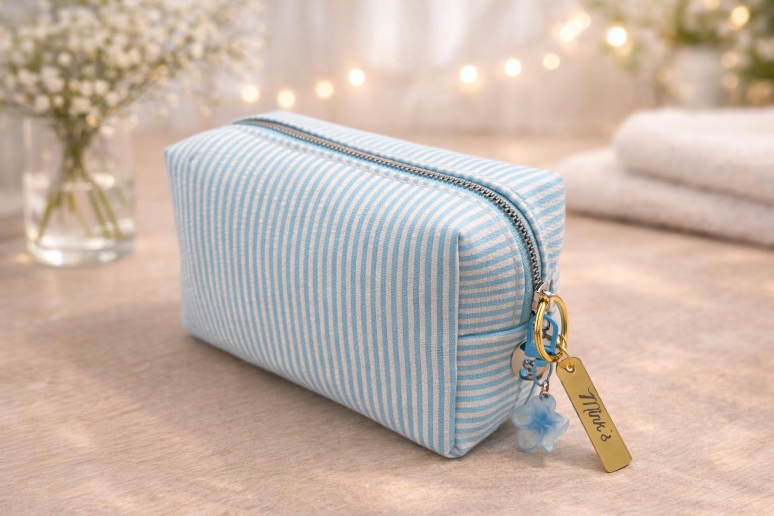 Mink’s - Pastel Stripe Cosmetic Pouch