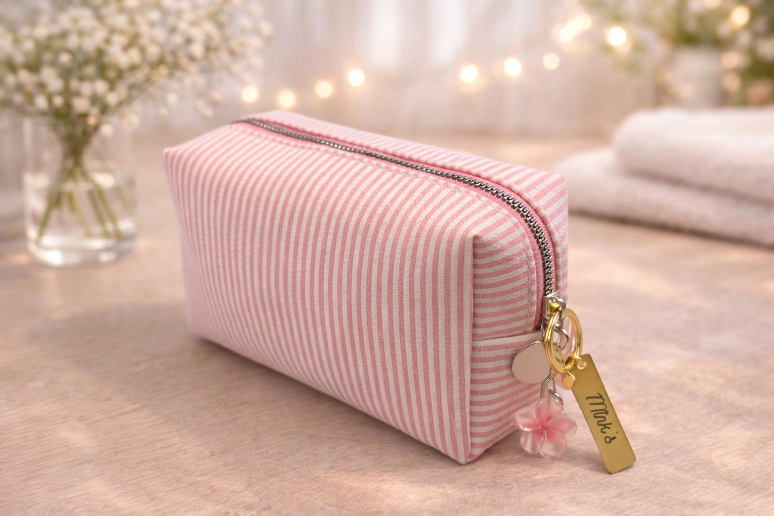 Mink’s - Pastel Stripe Cosmetic Pouch