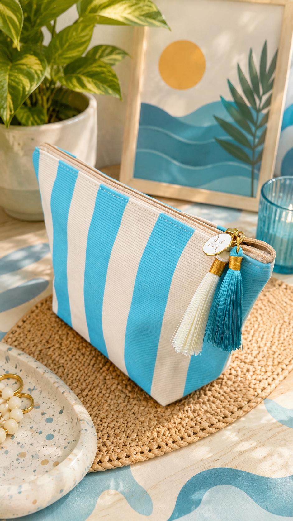 Mink’s Cabana Stripe Cosmetic Pouch