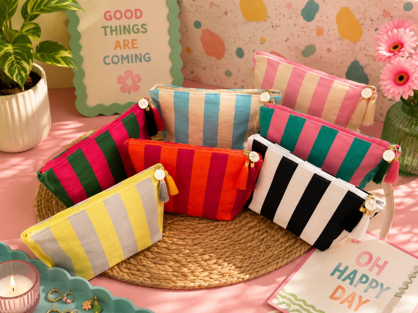 Mink’s Cabana Stripe Cosmetic Pouch